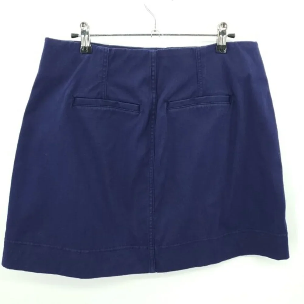 Spanx Stretch Twill Mini Skirt L Navy Blue